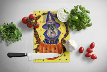 Load image into Gallery viewer, Schnauzer Halloween Glass Cutting Boards – Durable, Decorative Kitchen Art Large PPP3161LCB