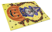 Load image into Gallery viewer, Schnauzer Halloween Glass Cutting Boards – Durable, Decorative Kitchen Art Large PPP3161LCB