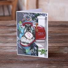 Load image into Gallery viewer, Schnauzer Christmas Letter to Santa Greeting Cards -  Blank Note Cards – 8-Pack of Artist-Designed Cards with Envelopes