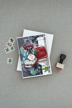 Load image into Gallery viewer, Schnauzer Christmas Letter to Santa Greeting Cards -  Blank Note Cards – 8-Pack of Artist-Designed Cards with Envelopes