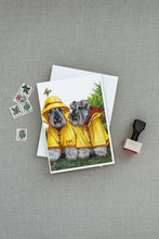 Load image into Gallery viewer, Schnauzer Rain Gear Greeting Cards -  Blank Note Cards – 8-Pack of Artist-Designed Cards with Envelopes