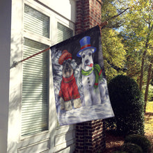 Load image into Gallery viewer, Schnauzer Christmas Snow Dog Flag Canvas House Size PPP3165CHF