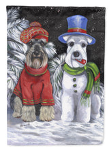 Load image into Gallery viewer, Schnauzer Christmas Snow Dog Flag Canvas House Size PPP3165CHF