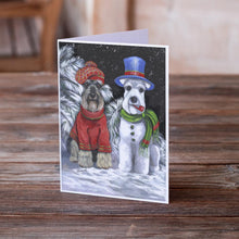Load image into Gallery viewer, Schnauzer Christmas Snow Dog Greeting Cards -  Blank Note Cards – 8-Pack of Artist-Designed Cards with Envelopes