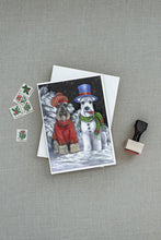 Load image into Gallery viewer, Schnauzer Christmas Snow Dog Greeting Cards -  Blank Note Cards – 8-Pack of Artist-Designed Cards with Envelopes