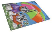 Load image into Gallery viewer, Schnauzer Soulmates Glass Cutting Boards – Durable, Decorative Kitchen Art Large PPP3166LCB