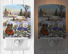 Load image into Gallery viewer, Scottie and Westie Christmas Pine Hill Ceramic Night Light PPP3170CNL