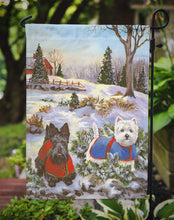 Load image into Gallery viewer, Scottie and Westie Christmas Pine Hill Garden Flag – Decorative Outdoor Yard Flag PPP3170GF
