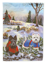 Load image into Gallery viewer, Scottie and Westie Christmas Pine Hill Garden Flag – Decorative Outdoor Yard Flag PPP3170GF