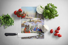 Load image into Gallery viewer, Scottie and Westie Christmas Pine Hill Glass Cutting Boards – Durable, Decorative Kitchen Art Large PPP3170LCB