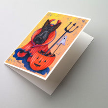 Load image into Gallery viewer, Scottie Boo Hoo Halloween Greeting Cards -  Blank Note Cards – 8-Pack of Artist-Designed Cards with Envelopes