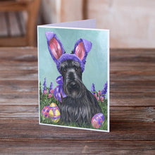 Load image into Gallery viewer, Scottie Easter Bunny Greeting Cards -  Blank Note Cards – 8-Pack of Artist-Designed Cards with Envelopes