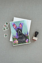 Load image into Gallery viewer, Scottie Easter Bunny Greeting Cards -  Blank Note Cards – 8-Pack of Artist-Designed Cards with Envelopes