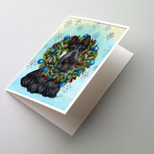 Load image into Gallery viewer, Scottie Christmas Snowflake Greeting Cards -  Blank Note Cards – 8-Pack of Artist-Designed Cards with Envelopes