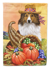 Load image into Gallery viewer, Sheltie Autumn Flag Canvas House Size PPP3185CHF