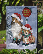 Load image into Gallery viewer, Sheltie Christmas Santa Stop Garden Flag – Decorative Outdoor Yard Flag PPP3188GF