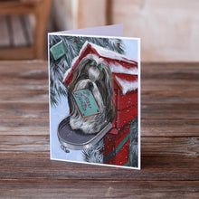 Load image into Gallery viewer, Shih Tzu Christmas Letter to Santa Greeting Cards -  Blank Note Cards – 8-Pack of Artist-Designed Cards with Envelopes