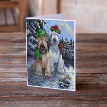 Load image into Gallery viewer, Wheaten Terrier Christmas Snowdog Greeting Cards -  Blank Note Cards – 8-Pack of Artist-Designed Cards with Envelopes