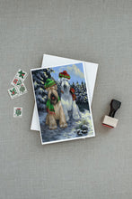 Load image into Gallery viewer, Wheaten Terrier Christmas Snowdog Greeting Cards -  Blank Note Cards – 8-Pack of Artist-Designed Cards with Envelopes