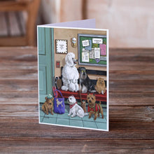 Load image into Gallery viewer, Dogs Vet Visit Greeting Cards -  Blank Note Cards – 8-Pack of Artist-Designed Cards with Envelopes