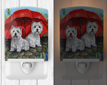 Load image into Gallery viewer, Westie April Showers Ceramic Night Light PPP3198CNL