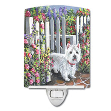Load image into Gallery viewer, Westie At the Gate Ceramic Night Light PPP3199CNL