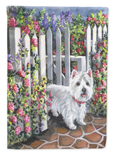 Load image into Gallery viewer, Westie At the Gate Garden Flag – Decorative Outdoor Yard Flag PPP3199GF