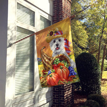Load image into Gallery viewer, Westie Autumn Flag Canvas House Size PPP3200CHF