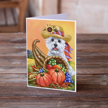 Load image into Gallery viewer, Westie Autumn Greeting Cards -  Blank Note Cards – 8-Pack of Artist-Designed Cards with Envelopes