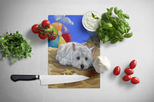 Load image into Gallery viewer, Westie Beach Baby Glass Cutting Boards – Durable, Decorative Kitchen Art Large PPP3202LCB