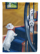 Load image into Gallery viewer, Westie Going Up Flag Canvas House Size PPP3204CHF