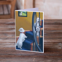 Load image into Gallery viewer, Westie Going Up Greeting Cards -  Blank Note Cards – 8-Pack of Artist-Designed Cards with Envelopes