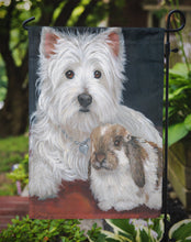 Load image into Gallery viewer, Westie Rabbit Harmony Garden Flag – Decorative Outdoor Yard Flag PPP3207GF