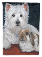 Load image into Gallery viewer, Westie Rabbit Harmony Garden Flag – Decorative Outdoor Yard Flag PPP3207GF