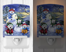 Load image into Gallery viewer, Westie Holiay Snowballs Ceramic Night Light PPP3208CNL