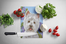 Load image into Gallery viewer, Westie Hydrangea Glass Cutting Boards – Durable, Decorative Kitchen Art Large PPP3210LCB