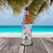 Load image into Gallery viewer, Westie Hydrangea  Hugger for slim cans PPP3210MUK