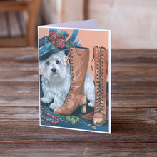 Load image into Gallery viewer, Westie in Mom's Closet Greeting Cards -  Blank Note Cards – 8-Pack of Artist-Designed Cards with Envelopes