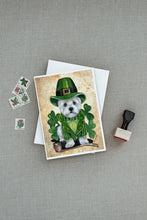 Load image into Gallery viewer, Westie St Patrick's Day Leprechaun Greeting Cards -  Blank Note Cards – 8-Pack of Artist-Designed Cards with Envelopes
