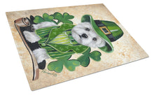 Load image into Gallery viewer, Westie St Patrick's Day Leprechaun Glass Cutting Boards – Durable, Decorative Kitchen Art Large PPP3214LCB