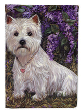 Load image into Gallery viewer, Westie Lily &amp; Lilacs Flag Canvas House Size PPP3216CHF