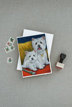Load image into Gallery viewer, Westie Mom and Pup Greeting Cards -  Blank Note Cards – 8-Pack of Artist-Designed Cards with Envelopes