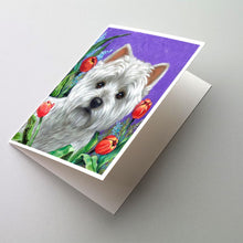 Load image into Gallery viewer, Westie Paradise Greeting Cards -  Blank Note Cards – 8-Pack of Artist-Designed Cards with Envelopes
