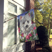 Load image into Gallery viewer, Westie Petunia Flag Canvas House Size PPP3221CHF
