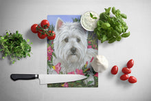 Load image into Gallery viewer, Westie Petunia Glass Cutting Boards – Durable, Decorative Kitchen Art Large PPP3221LCB