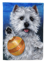 Load image into Gallery viewer, Westie Play Ball Flag Canvas House Size PPP3223CHF