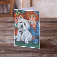 Load image into Gallery viewer, Westie Ragdoll Greeting Cards -  Blank Note Cards – 8-Pack of Artist-Designed Cards with Envelopes