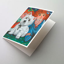 Load image into Gallery viewer, Westie Ragdoll Greeting Cards -  Blank Note Cards – 8-Pack of Artist-Designed Cards with Envelopes