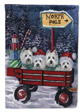 Load image into Gallery viewer, Westie Christmas Red Wagon Garden Flag – Decorative Outdoor Yard Flag PPP3227GF