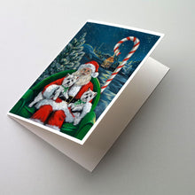Load image into Gallery viewer, Westie Christmas Santa's Village Greeting Cards -  Blank Note Cards – 8-Pack of Artist-Designed Cards with Envelopes